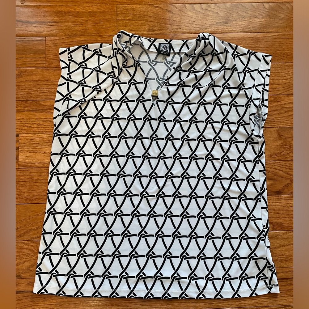 Anne Klein Sport Black and White Top